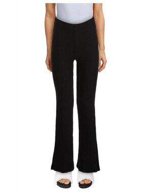 NEW Cosabella Britt High Waist Wide Leg Pants Ribbed Stretch Black Sz S NWT